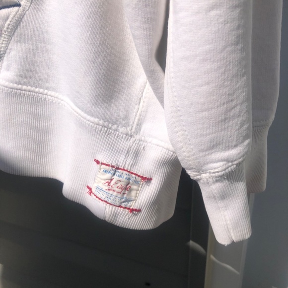 American eagle 77 large white 100% cotton vintage hoody - Picture 13 of 15